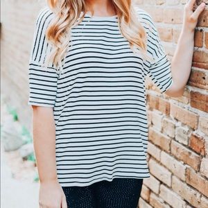 Black and White Striped Top